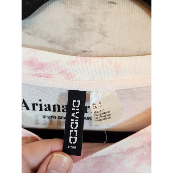 Divided by H&M Ariana Grande Womens Pink White Tie Dye Crew Neck Crop Top Small - Picture 3 of 7